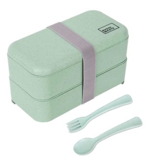 Lunchbox Eco mit Besteck / aus Weizenstroh