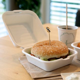 Lunchbox HAMBURGER / Zuckerrohr / 15x15x8cm / 50 Stück